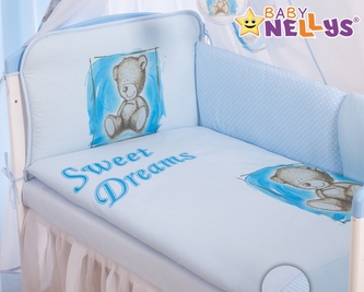 Mantinel 360cm s povlečením Sweet Dreams by Teddy - modrý, Baby Nellys; 135x100