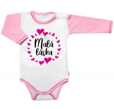 Body dl. rukáv s vtip. textem Baby Nellys,  Malá láska, vel. 80, holka; 80 (9-12m)