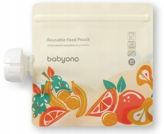 Opakovaně použitelné sáčky k uskladnění potravy BabyOno , 150 ml - 5 ks Opakovaně použitelné sáčky k uskladnění potravy BabyOno , 150 ml - 5 ks