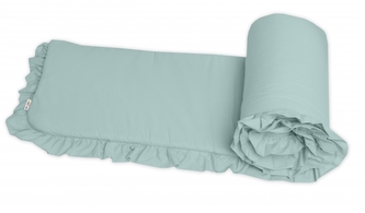 Bavlněný mantinel  do postýlky s volánkem SOFT, 180 cm, Baby Nellys - mint, vavřínová