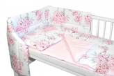 3-dílná sada mantinel s povlečením Baby Nellys, Plameňák - růžová; 120x90