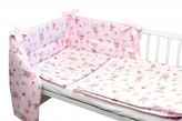 BABY NELLYS 3-dílná sada Mantinel s povlečením, Liška a zajíc, růžový; 120x90