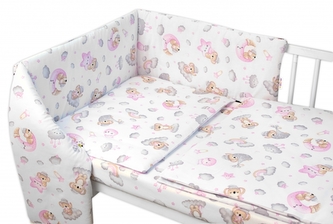 Mantinel s povlečením Premium, 3D sada, Dreams Koala - růžová, 120x90 cm