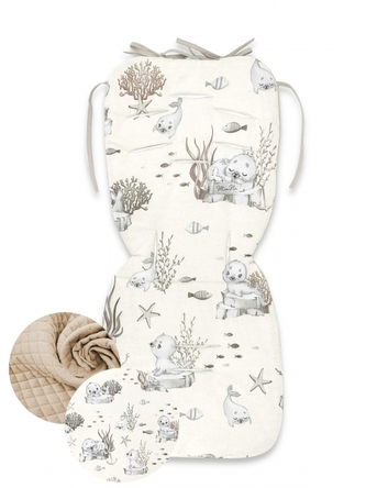 Vložka do kočárku bavlna/velvet, Lachtánek - béžová Vložka do kočárku bavlna/velvet, Lachtánek - béžová