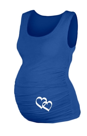 Top, tílko Dana s potiskem Srdíček - tm.modrý, vel. L/XL; L/XL