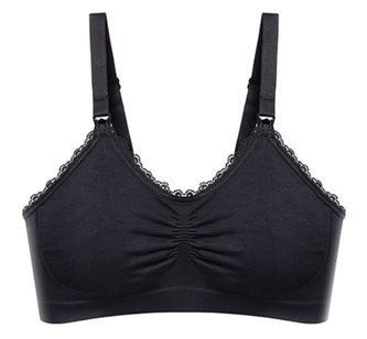 Kojící podprsenka s krajkou, černá, D70-75 cm; koj. podprsenka D Kojící podprsenka s krajkou, černá, D70-75 cm; koj. podprsenka D