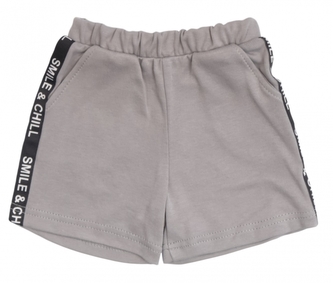 Mamatti Bavlněné kraťásky Bear - šedé; 74 (6-9m)