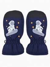 Dětské zimní, nepromokavé palčáky, Kosmonaut, granát, vel. 104/110, 14 cm; 104/110 (3-5r)