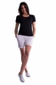 Be MaaMaa Těhotenské kraťasy s elastickým pásem - bílé, vel. XL; XL (42)
