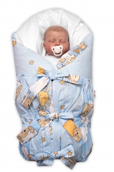 Náhradní povlak na péřovou zavinovačku MAXI LALLY Baby Nellys,Medvídek na žebříku, modrý; 85x85