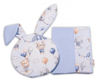 Baby Nellys 2-dílná sada do kočárku Baby Nellys jersey s oušky, Létající zvířátka, modré Baby Nellys 2-dílná sada do kočárku Baby Nellys jersey s oušky, Létající zvířátka, modré