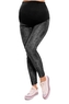 Be MaaMaa Těhotenské legíny - černé/žíhané, vel. XXL; XXL (44)