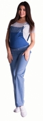 Be MaaMaa Těhotenské kalhoty s láclem - světlý jeans; L (40)