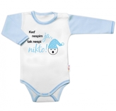 Body dl. rukáv s vtipným textem Baby Nellys, Keď nespím ja, tak nespí nikto,vel. 80, kluk; 80 (9-12m)