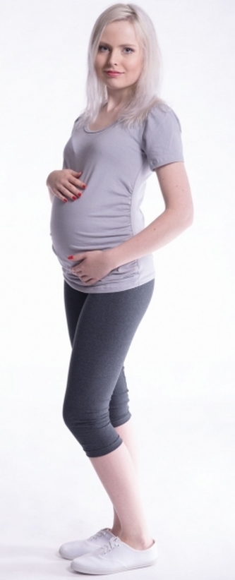 Be MaaMaa Těhotenské barevné legíny 3/4 délky - tm. béžová, vel. XXL; XXL (44)