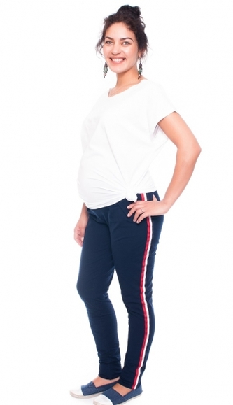 Be MaaMaa Těhotenské tepláky/kalhoty Tommy, granátové, vel. XL; XL (42)