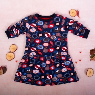 K-Baby Dívčí bavlněné šaty, Ovoce - granátové, vel. 86; 86 (12-18m)
