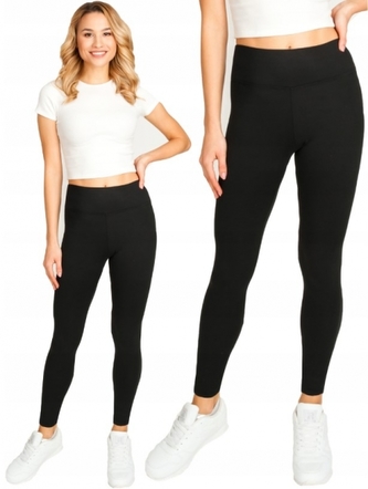 Klasické hladké dámské legíny - černé, vel. XL; XL (42)