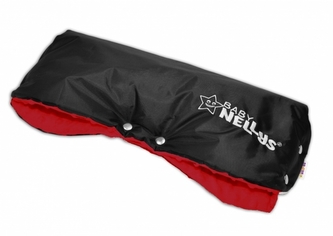 Rukávník ke kočárku Baby Nellys ® minky - červená/černý Rukávník ke kočárku Baby Nellys ® minky - červená/černý