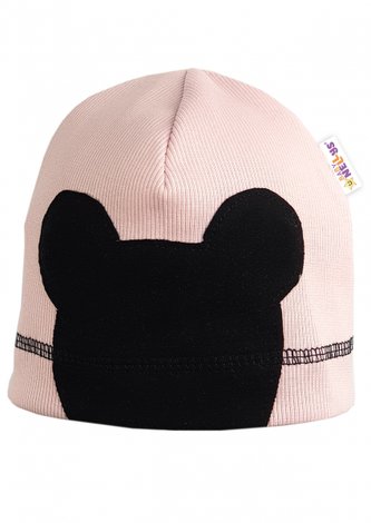 Baby Nellys Jarní, podzimní čepice Mouse, sv. růžova; 80-98 (9-36m)