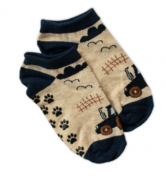 Dětské ponožky s ABS Traktor, vel. 27/30 - béžové; 27-30