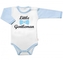 Body dl. rukáv s vtip. textem Baby Nellys, Little Gentleman, kluk, vel. 68; 68 (3-6m)
