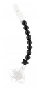 Silikonový řetízek na dudlík Nibbling Hvězdička - černo/bílý