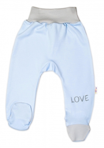 Baby Nellys Kojenecké polodupačky, modré - Love; 50 (0-1m)