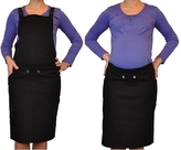 Be MaaMaa Těhotenské šaty/sukně s láclem - černé; XXXL (46)