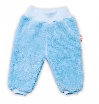 Baby Nellys Kojenecké chlupáčkové tepláčky Cute Bunny - modré; 56 (1-2m)