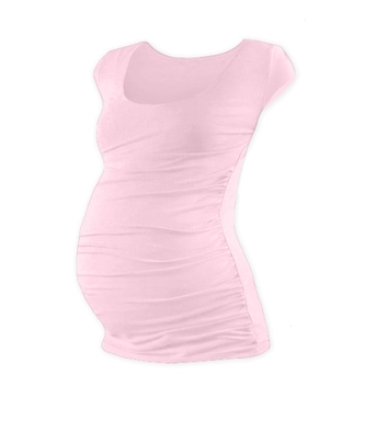 JOŽÁNEK Těhotenské triko mini rukáv JOHANKA - světle růžová; XXL/XXXL