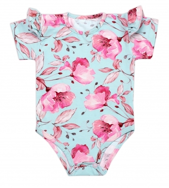 Kojenecké body kr. rukáv s volánkem, Lidka, bavlna Mrofi, růžová/modrá, vel. 80