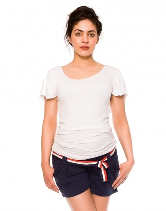 Be MaaMaa Těhotenské teplákové kraťasy Monika - granát, vel. XL; XL (42)