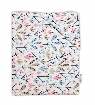 Baby Nellys bavlněné prostěradlo do postýlky Kalina  - bílá; 120x90