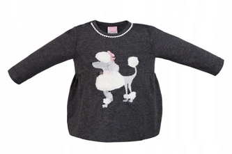 Tunika/halenka dlouhý rukáv Betti, Minetti, grafitová, vel. 80; 80 (9-12m)