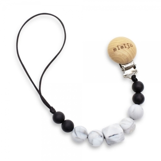 Mimijo Silikonový řetízek na dudlík AVA cca 22cm, černo-bílý