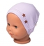 Baby Nellys Žebrovaná čepice Hvězdičky - lila; 68/74 (6-9m)
