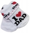 Kojenecké bavlněné ponožky I Love Dad, bílé s potiskem, vel. 80/86; 80/86 (12-18m)