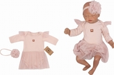 Sukničkobody dl. rukáv s týlovou sukní + čelenka, 2D, bavlna, Z&Z, růžová, vel. 62
