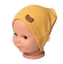 Baby Nellys Žebrovaná čepice Medvídek - hořčicová, vel. 92/98; 92/98 (18-36m)