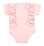 Body kr. rukáv s volánkem, bavlna, zapínání vzadu, Emily Mrofi, pudrové, vel. 68; 68 (3-6m)