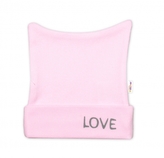 Novorozenecká čepička Baby Nellys, Love - růžová, vel. 62; 62 (2-3m)