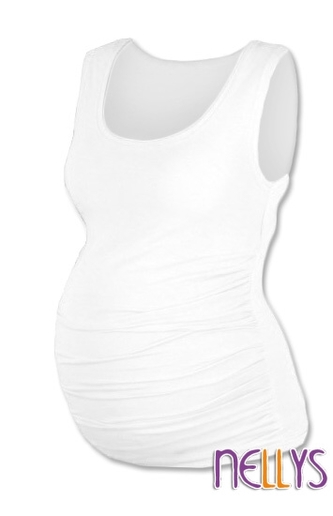 Be MaaMaa Top, tílko DANA  nejen pro těhotné  - bílá, vel. L/XL; L/XL
