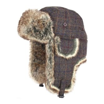 Beranice WOOL TRAPPER kostkovaná HNĚDÁ vel.61