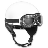 Helma motocyklová RETRO BÍLÁ vel.M / 57-58cm