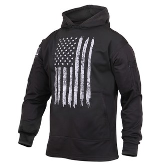 Mikina CONCEALED CARRY s kapucí US vlajka ČERNÁ vel.4XL