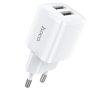 Nabíječka cestovní HOCO N8 Briar, 2x USB, 2.4A, bílá