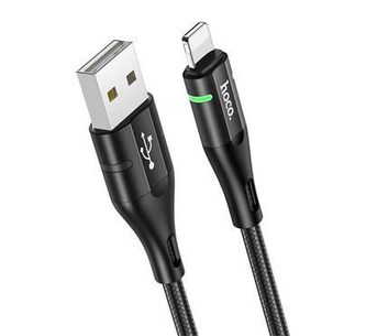 Data kabel HOCO U93 Shadow, Lightning, 3A, 1,2m, LED indikátor, černá