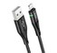 Data kabel HOCO U93 Shadow, Lightning, 3A, 1,2m, LED indikátor, černá
