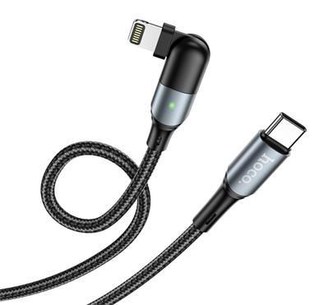 Data kabel HOCO U100 Orbit Power, USB-C/Lightning (PD), 20W, otočný konektor, 1,2 m, černá,